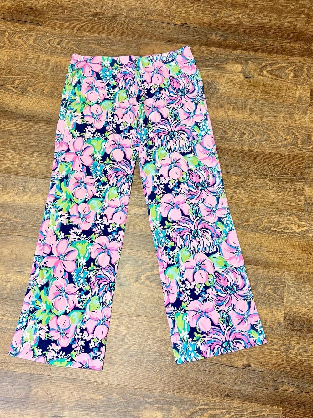 Lilly Pulitzer Georgia May Palazzo Wide Leg Pull On Pant High Tide Size Medium